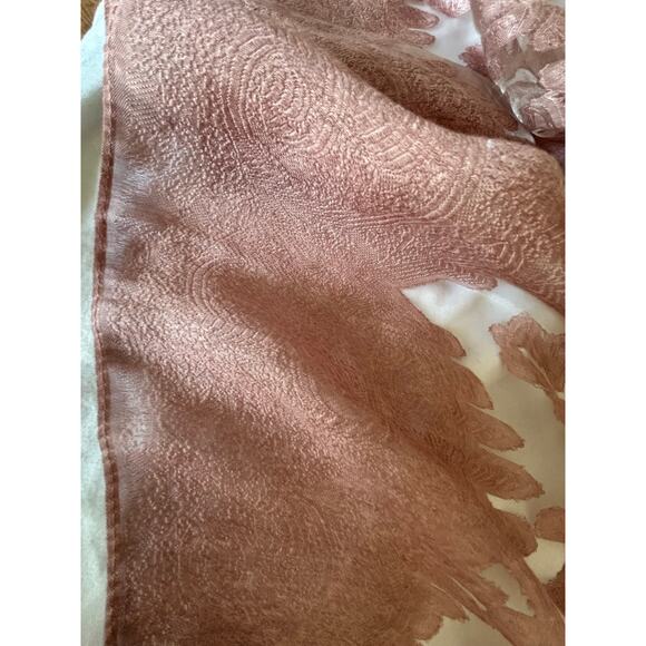 JESSICA MCCLINTOCK BURNOUT BROCADE SHEER DRESSY SHAWL - Picture 9 of 10